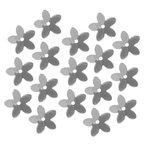 Tofficu Silberne Fünfblättrige Blumen Pailletten für DIY Basteln Handnähen Schmuckherstellung Kleidung Dekoration PVC Glitzernde Schmuck Pailletten für Kreative Handarbeiten von Tofficu