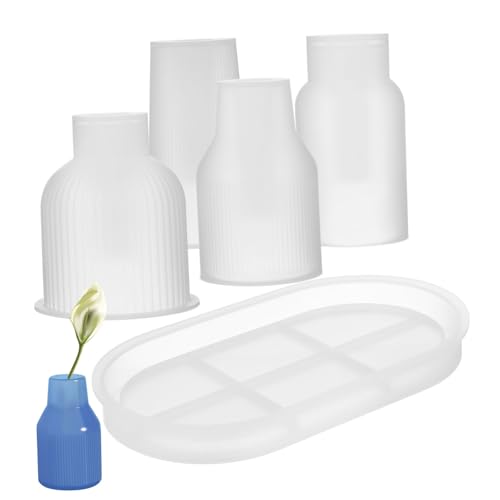 Tofficu Silikon Vase Formen mit Verschiedenen Designs Tiefes Epoxidharz Gießform mit Ablage Vielseitige DIY Blumentöpfe Formen für Wohnkultur und Geschenkideen Tofficu Silikon Vase Formen mit Verschiedenen Designs Tiefes Epoxidharz Gießform mit Ablage Vielseitige DIY Blumentöpfe Formen für Wohnkultur und Geschenkideen von Tofficu