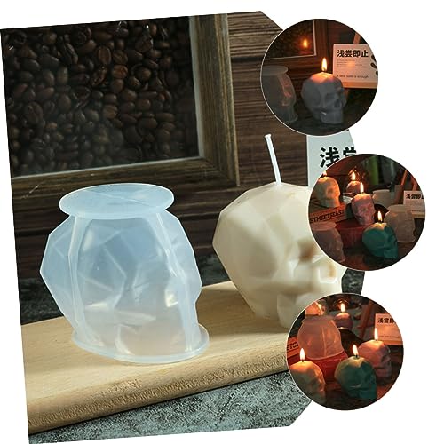 Tofficu Skull Resin Silikonform für DIY Kerzen Gießen Geometrische Schädelform für Halloween Epoxidharz Wachs Seife Einfache Handhabung Leicht Vielseitig von Tofficu
