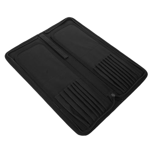 Tofficu Slots Leinwand Pinselhalter Rolltasche Atmungsaktiv Strapazierfähig Künstler Aufbewahrung für Aquarell Öl Pinsel Stifte Zeichenutensilien Schwarz Groß von Tofficu