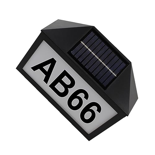 Tofficu Solar Hausnummernschild mit Beleuchtung Wetterfeste Energieeffiziente Adresse Anzeige für Außenbereich Dekorative Solar Lampe für Wand und Garten Einfache Installation Hochwertige von Tofficu