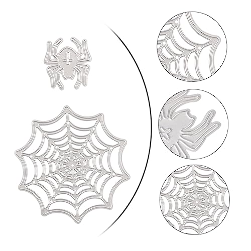 Tofficu Spinnennetz Spinnenprägung Stanzschablone sterben halloween mitgebsel halllowen heeloween vorlagen Spinnennetz Stanzform Spinnnetz sterben Handwerk Stanzformen Präge stirbt Silver von Tofficu