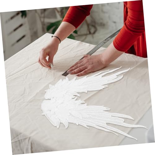 Tofficu Spitzen Applikation Engelsflügel Bestickte DIY Kleidung Patches zum Aufnähen für Jacken Pullover und Dekoration Vielseitig Verwendbar von Tofficu