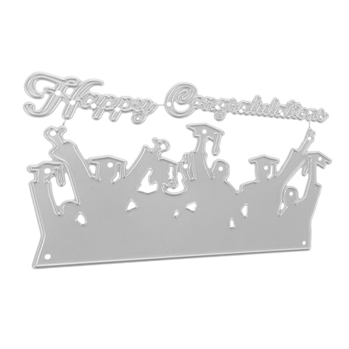Tofficu Stanzschablone Carbon Steel Metall Stanzform für Diy Kartenherstellung Graduation Thema Stabile Prägeschablone Langlebiges Bastelwerkzeug Silber von Tofficu