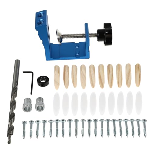 Tofficu Stk. Abgewinkelter Lochsucher Holzbearbeitung Versenken Bohren Vorrichtung Locator Tasche Zentrierung Puncher Stanzlokator Mit Bohrer Klemmbausteine Locher Blue Aluminiumlegierung von Tofficu