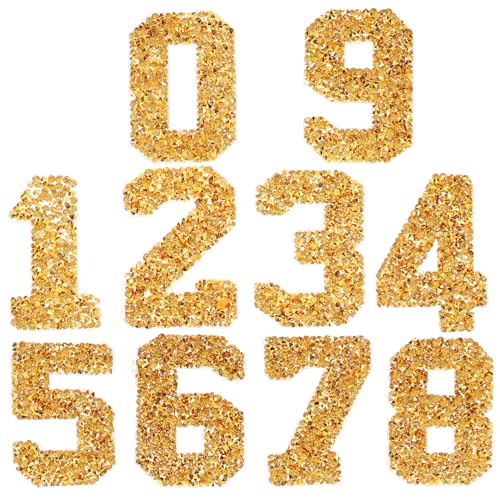 Tofficu Strass Zahlen Bügelbilder Aufnäher zum Aufbügeln Strapazierfähige DIY Applikationen für Kleidung Taschen Hüte Schuhe Selbstklebende Langlebige Patches in Gold Tofficu Strass Zahlen Bügelbilder Aufnäher zum Aufbügeln Strapazierfähige DIY Applikationen für Kleidung Taschen Hüte Schuhe Selbstklebende Langlebige Patches in Gold von Tofficu
