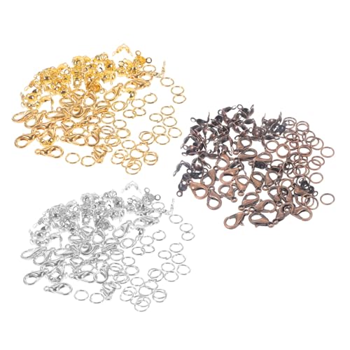 Tofficu Teiliges Schmuck DIY mit Karabinerverschlüssen Geschlossenen Sprungringen und Schmuckverbinder in Gold Silber Rotkupfer Langlebig Verschleißfest Vielseitig für Halsketten und von Tofficu