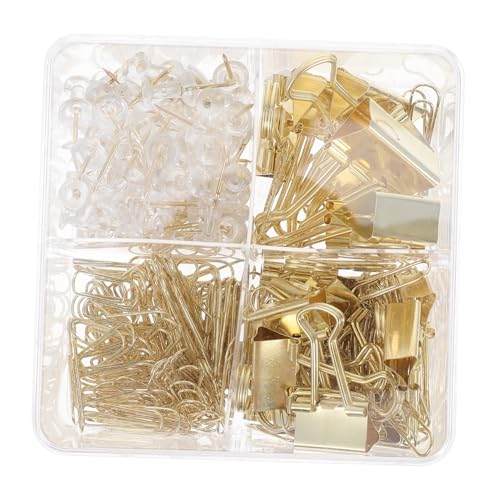 Tofficu Transparente Büroklammern und Goldene Pushpins Kreative Büroklammer Kombination für Organisation von Papieren Langlebige Metallclips und Heftklammern Praktisches Schreibwaren für Tofficu Transparente Büroklammern und Goldene Pushpins Kreative Büroklammer Kombination für Organisation von Papieren Langlebige Metallclips und Heftklammern Praktisches Schreibwaren für von Tofficu