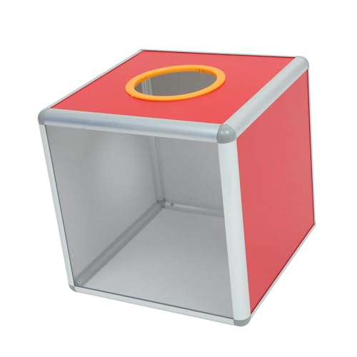 Tofficu Transparente Rote Lotteriebox Groß Einseitige Spenden und Vorschlagsbox mit Praktischem Öffnungsdesign für Fundraising Spiele und Veranstaltungssammlung Zufällige Zufällige Farbe von Tofficu