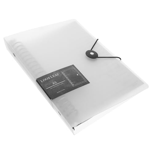 Tofficu Transparentes Ringbuch Notizbuch mit Metallringbindung Liniertem Loseblatt Umklappbar Abnehmbar und Positionierbar für Schüler Studenten und Notizen von Tofficu