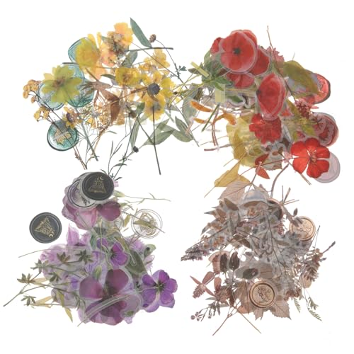 Tofficu Trockenblumen Aufkleber Beutel DIY Scrapbook Bastelpapier Vintage Stil Dekorative Sticker mit Getrockneten Blumen für Fotoalben Grußkarten Origami und Geschenkverpackung Tofficu Trockenblumen Aufkleber Beutel DIY Scrapbook Bastelpapier Vintage Stil Dekorative Sticker mit Getrockneten Blumen für Fotoalben Grußkarten Origami und Geschenkverpackung von Tofficu
