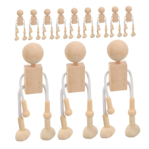 Tofficu Unbemalte Holzfiguren Diy Malen Holzpuppen für Kreative Bastelideen Dekoration und Individuelles für Kunstliebhaber von Tofficu