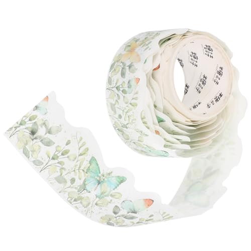 Tofficu Vintage Blumen Washi Tape Grünrand Dekoratives Klebeband für DIY Scrapbooking Journaling Geschenkverpackung Langlebiges Farbechtes Bastelband für Büro und Zuhause von Tofficu