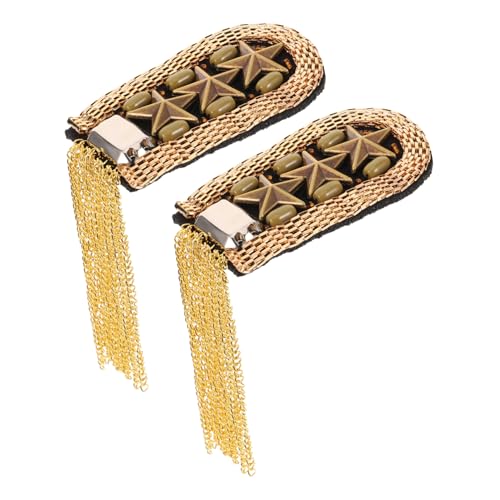 Tofficu Vintage Schulter epauletten mit Metall quasten Dekorative Broschen Stilvolle Schulterabzeichen für Damen und Herren Modische Kleidung Accessoires für Hochzeit Cosplay Party Tofficu Vintage Schulter epauletten mit Metall quasten Dekorative Broschen Stilvolle Schulterabzeichen für Damen und Herren Modische Kleidung Accessoires für Hochzeit Cosplay Party von Tofficu