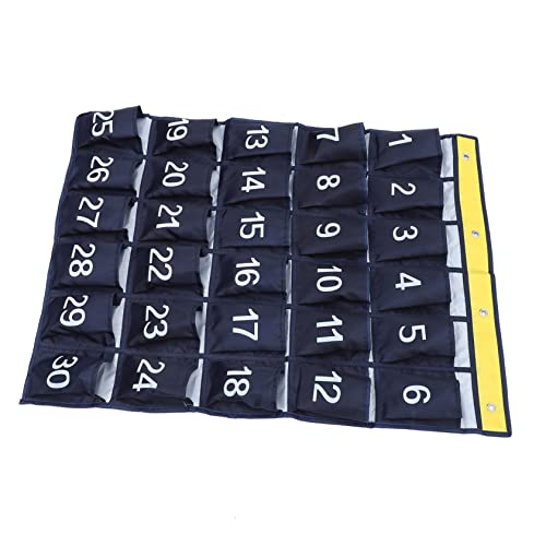 Tofficu Wandmontierter Handy Organizer für Klassenzimmer Fächer Blauer Aufbewahrungsbeutel mit Nummern für Aufbewahrung von Handys und Taschenrechnern Installieren Reinigen von Tofficu