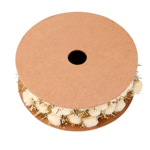 Tofficu Weihnachtsbaumschmuckband ribbon bandfeile Glitzerband mit Pompons schienbeinschoner tape Christbaumschmuck Willkommen Band zum Verpacken von Geschenken Kugelband Textil- Golden von Tofficu