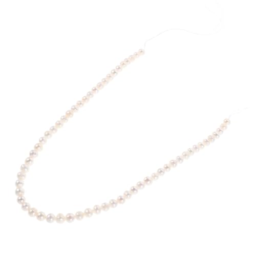 Tofficu Weiße Natürliche Süßwasserperlen für DIY Schmuckherstellung Gleichmäßig Glänzende Perlenstränge für Halsketten und Armbänder Kratzfest und Langlebig Vielseitig für Schmuckzubehör von Tofficu