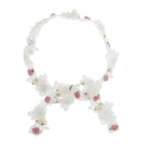 Tofficu Weißes Spitzenband mit Kunstperlen Rosenmuster Langlebiges Spitzenbesatzband für Brautkleider DIY Hochzeitsdekoration Basteln Blumensträuße Scrapbooking Breit von Tofficu