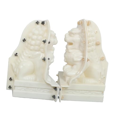 Tofficu Wiederverwendbare Kunststoff Gießform für Garten für Feng Shui Miniatur und Büro Dekoration Perfektes Set für Fu Hunde Figuren Zufällige Farbe von Tofficu