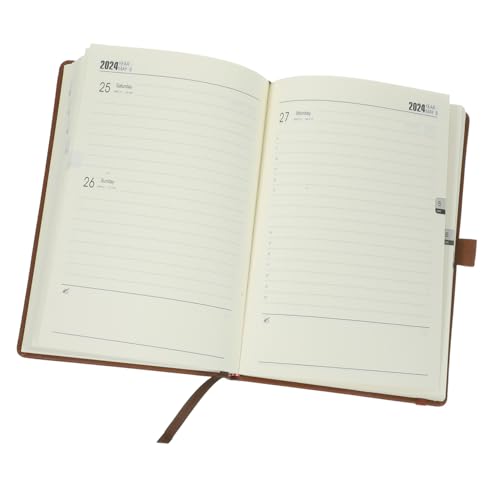Tofficu Wochenplaner Hardcover Terminkalender Notizblock mit Wöchentlicher Stundenplanung für Arbeit und Studium Effizientes Organisations Planungstool Braun von Tofficu