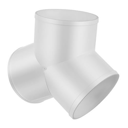 Tofficu Y- -Auspuffrohr Trocknerschlauchanschluss Kanalanschluss Splitter Trocknerentlüftungsadapter Schlauchsplitter Wandflansch-Entlüftungsanschluss Kanalrohranpassung PVC Weiß von Tofficu