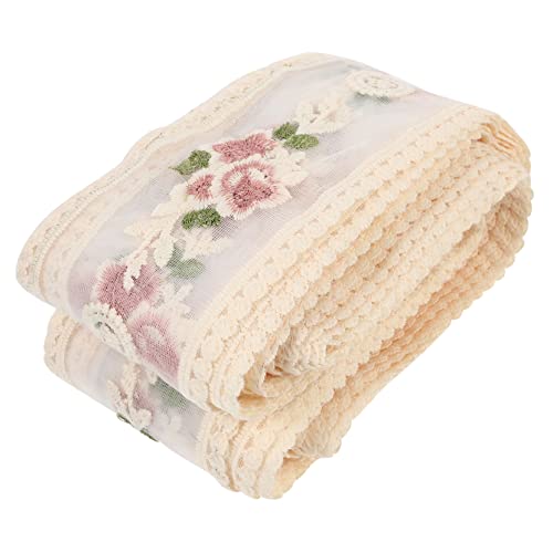 Tofficu Yards Baumwollspitzenband Stickerei Floral DIY Craft Spitzenborte für Kleidung Vorhang Tischdecke Handarbeit Zubehör von Tofficu
