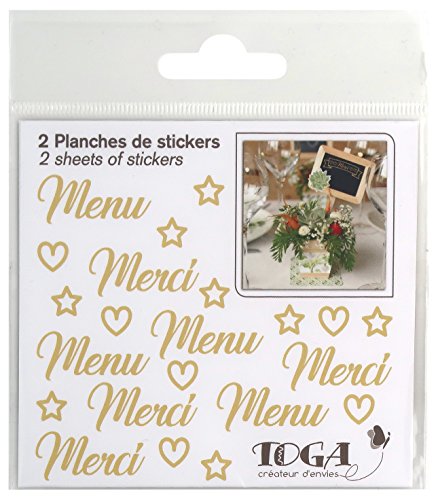 DRAEGER PARIS 1886 D.I.Y with Toga Hochzeit 2 Stück Sticker Set, Papier, Gold, 10 x 10 x 0,1 cm DRAEGER PARIS 1886 D.I.Y with Toga Hochzeit 2 Stück Sticker Set, Papier, Gold, 10 x 10 x 0,1 cm von Toga