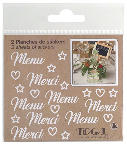 DRAEGER PARIS 1886 D.I.Y with Toga Hochzeit 2 Stück Sticker Set, Papier, weiß, 10 x 10 x 0,1 cm DRAEGER PARIS 1886 D.I.Y with Toga Hochzeit 2 Stück Sticker Set, Papier, weiß, 10 x 10 x 0,1 cm von Toga