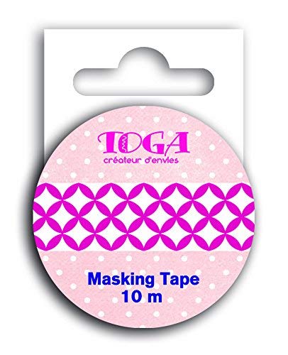 DRAEGER PARIS 1886 Toga MT33 Masking Tape Washi, Fuchsia/weiß, 5,5 x 7 x 1,5 cm von Toga