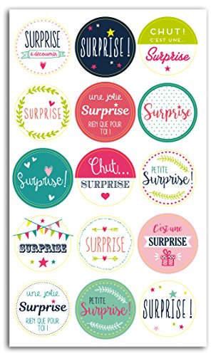 Toga sty033 15 Sticker Verpackung Geschenk Überraschung Papier Mehrfarbig 3 x 3 x 0,1 cm Toga sty033 15 Sticker Verpackung Geschenk Überraschung Papier Mehrfarbig 3 x 3 x 0,1 cm von Toga