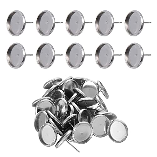 40 Stück (20 Paar) Ohrstecker Rohlinge Edelstahl Cabochons Ohrring-verschlüsse Ohrstecker Rohlinge Basteln Ohrring Rücken Stopper Ohrring Butterfly Verschluss Zum DIY Schmuckherstellung, 12mm von TogtherKings