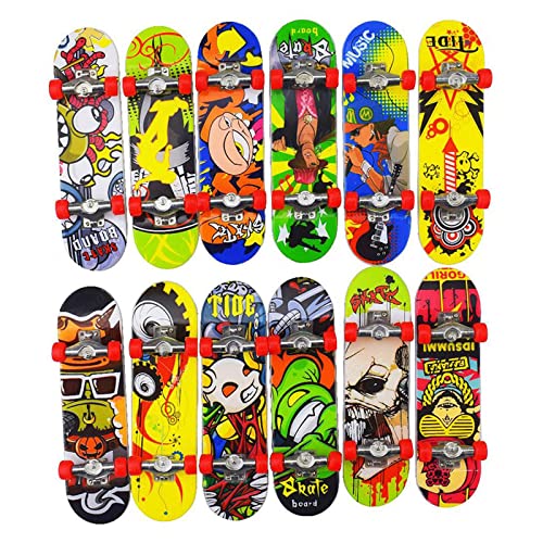 Finger Skateboard Set,12 Stück Finger Skateboard,Mini Griffbrett Kreatives,Finger Skateboard Unterhaltungsrequisiten,Mitgebsel kindergeburtstag junge,für Geschenke, Freizeit und Unterhaltung von TogtherKings