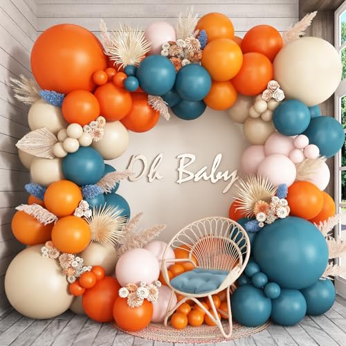 Luftballonbogen-Set, doppelt gefüllt, staubig, blau, orange, Boho, neutrale Ballon-Girlande, gebranntes Orange, Terrakotta, dunkles Blaugrün, Türkis, Weiß, Sand, Latex-Luftballons für Herbst, Hochzeit Luftballonbogen-Set, doppelt gefüllt, staubig, blau, orange, Boho, neutrale Ballon-Girlande, gebranntes Orange, Terrakotta, dunkles Blaugrün, Türkis, Weiß, Sand, Latex-Luftballons für Herbst, Hochzeit von Togvu