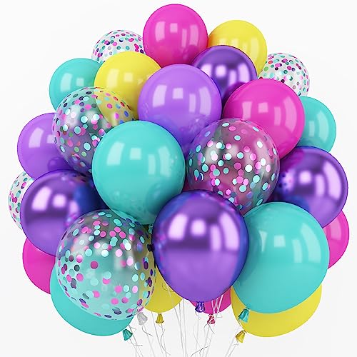 Luftballons in Rosa, Blau, Violett, 60 Stück, 30,5 cm, verschiedene Farben, Regenbogen-Luftballons in Hot Pink, Lila, Blau, Gelb, Konfetti-Ballons für magisches Thema, Geburtstag, Kinder-Babyparty, Luftballons in Rosa, Blau, Violett, 60 Stück, 30,5 cm, verschiedene Farben, Regenbogen-Luftballons in Hot Pink, Lila, Blau, Gelb, Konfetti-Ballons für magisches Thema, Geburtstag, Kinder-Babyparty, von Togvu