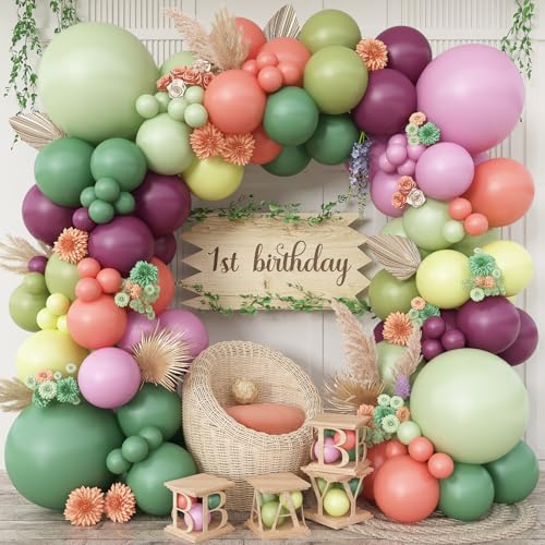 Rosa und Grün Luftballons Bogen Doppelt Gefüllt, Salbei Olivgrün Dusty Blush Pink Ballon Girlande Kit, Pastell Hellgelb Pflaume Latex Ballon, Verschiedene Größen für Geburtstag Tropische Party Rosa und Grün Luftballons Bogen Doppelt Gefüllt, Salbei Olivgrün Dusty Blush Pink Ballon Girlande Kit, Pastell Hellgelb Pflaume Latex Ballon, Verschiedene Größen für Geburtstag Tropische Party von Togvu