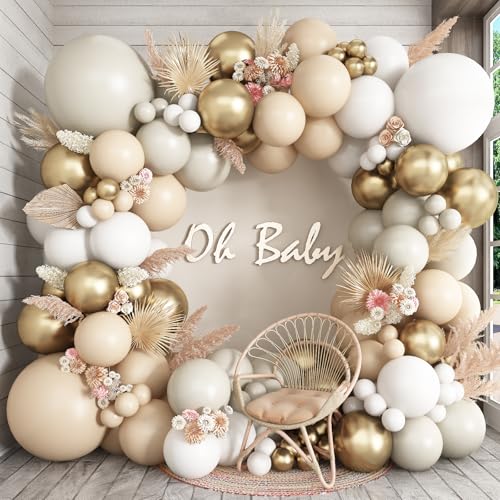 Weißer Sand Gold Luftballons Bogen Doppelt gefüllt, Creme Nude Beige Metallic Gold Luftballons Girlande, Weiß Neutral Latex Ballon für Boho Baby Shower Geburtstag Jahrestag Abschluss Kommunion Party Weißer Sand Gold Luftballons Bogen Doppelt gefüllt, Creme Nude Beige Metallic Gold Luftballons Girlande, Weiß Neutral Latex Ballon für Boho Baby Shower Geburtstag Jahrestag Abschluss Kommunion Party von Togvu