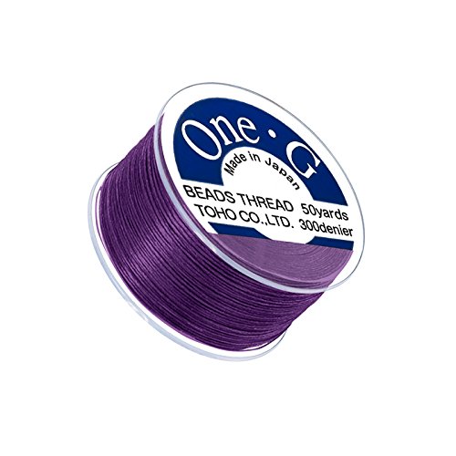 Toho one-g 0,2 mm Nylon aufreihmaterialien Gewinde violett 50yd Spule von Toho Beads