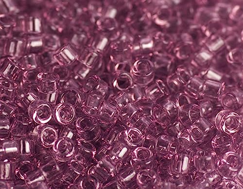Japanische Perlen Zylinder Schatz transparent lila 1,8mm.11/0 100gr. von Toho