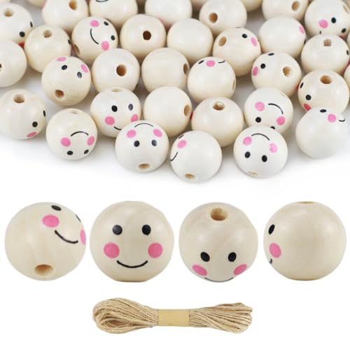 Toivize 100 Stück Holzperlen mit Gesicht, Natürliche Runde Holzkugeln 20mm zum Auffädeln Diy Basteln für die Herstellung von Handwerk Holzperlen Halsketten Armbänder Verwendet Toivize 100 Stück Holzperlen mit Gesicht, Natürliche Runde Holzkugeln 20mm zum Auffädeln Diy Basteln für die Herstellung von Handwerk Holzperlen Halsketten Armbänder Verwendet von Toivize
