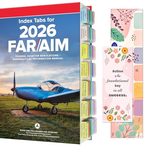 FAR AIM Tabs für 2026, 68 Tabs & 12 Blanko-Tabs, für private Pilotprüfung, farbcodiert und laminiert, mit Ausrichtungsanleitung FAR AIM Tabs für 2026, 68 Tabs & 12 Blanko-Tabs, für private Pilotprüfung, farbcodiert und laminiert, mit Ausrichtungsanleitung von Tojoyify