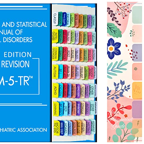 Index-Tabs für DSM-5-TR, DSM-5, funktioniert für die neueste DSM-V-TR 2022 Version, 18 leere Tabs enthalten, farbcodiert und laminiert, mit Ausrichtungsanleitung (evtl. nicht in deutscher Sprache) von Tojoyify