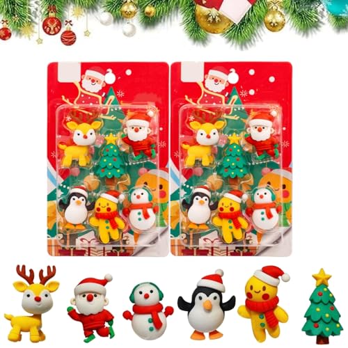 12 StückCartoon-Radiergummi, Weihnachten Radiergummi 12 StückCartoon-Radiergummi, Weihnachten Radiergummi von Tokaneit