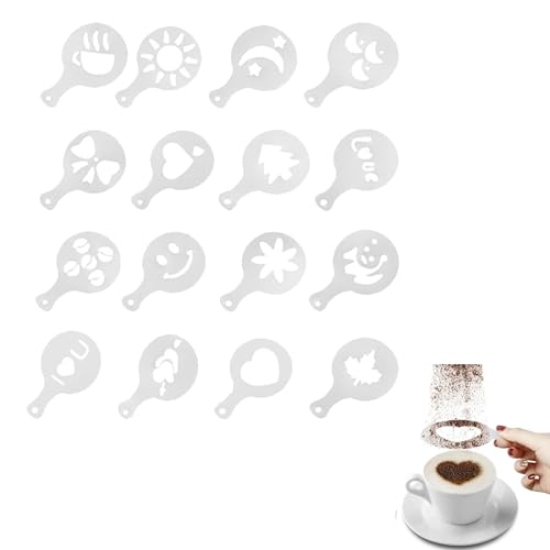 Kaffee Dekorieren Schablonen,Schaum Latte Art Barista Vorlage,Cappuccino Schablonen,Kunststoff Kaffee Dekorieren Vorlage,Kaffee Latte Art Vorlage,Vorlage für Kaffeemuster 16 Stück Tokaneit Kaffee Dekorieren Schablonen,Schaum Latte Art Barista Vorlage,Cappuccino Schablonen,Kunststoff Kaffee Dekorieren Vorlage,Kaffee Latte Art Vorlage,Vorlage für Kaffeemuster 16 Stück Tokaneit von Tokaneit