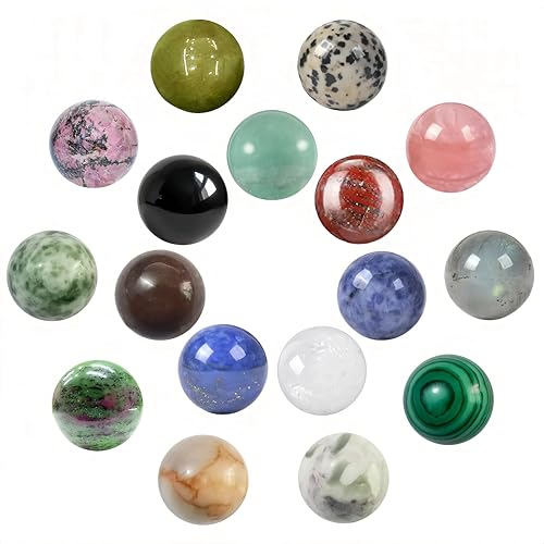 Tokaneit 17 Stück Kristallmurmeln, Kristallperlen, Edelstein Mix Perlen Set, Natürliche Edelstein Perlen mit Einzigartigen Mustern, Perfekt für Kinderspiele, Deko & DIY-Projekte, Mischfarben, 16mm Tokaneit 17 Stück Kristallmurmeln, Kristallperlen, Edelstein Mix Perlen Set, Natürliche Edelstein Perlen mit Einzigartigen Mustern, Perfekt für Kinderspiele, Deko & DIY-Projekte, Mischfarben, 16mm von Tokaneit
