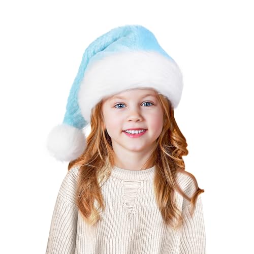 Tokforty Weihnachtsmannmützen, hellblaue und weiße Weihnachtsmannmützen für Kinder, gemütliche Weihnachtsmützen für Neujahr, festliche Party, Weihnachtszubehör Tokforty Weihnachtsmannmützen, hellblaue und weiße Weihnachtsmannmützen für Kinder, gemütliche Weihnachtsmützen für Neujahr, festliche Party, Weihnachtszubehör von Tokforty