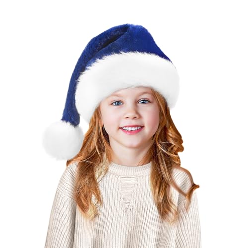 Tokforty Weihnachtsmütze, blaue und weiße Weihnachtsmannmützen für Kinder, Unisex, Samt, gemütlich, Weihnachtsmützen für Neujahr, festliche Party, Weihnachtszubehör Tokforty Weihnachtsmütze, blaue und weiße Weihnachtsmannmützen für Kinder, Unisex, Samt, gemütlich, Weihnachtsmützen für Neujahr, festliche Party, Weihnachtszubehör von Tokforty