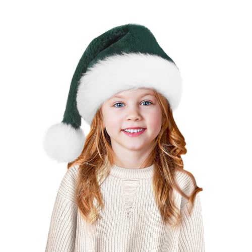 Tokforty Weihnachtsmütze, grüne und weiße Weihnachtsmannmützen für Kinder, Unisex, Samt, gemütlich, Weihnachtsmützen für Neujahr, festliche Party, Weihnachtszubehör Tokforty Weihnachtsmütze, grüne und weiße Weihnachtsmannmützen für Kinder, Unisex, Samt, gemütlich, Weihnachtsmützen für Neujahr, festliche Party, Weihnachtszubehör von Tokforty