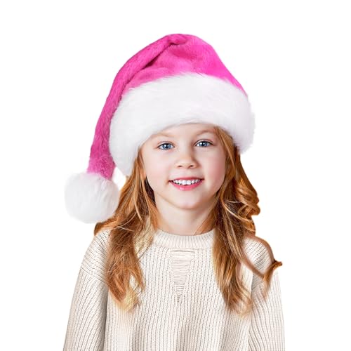 Tokforty Weihnachtsmütze, rosa und weiße Weihnachtsmannmützen für Kinder, Unisex, Samt, gemütlich, Weihnachtsmützen für Neujahr, festliche Party, Weihnachtszubehör Tokforty Weihnachtsmütze, rosa und weiße Weihnachtsmannmützen für Kinder, Unisex, Samt, gemütlich, Weihnachtsmützen für Neujahr, festliche Party, Weihnachtszubehör von Tokforty