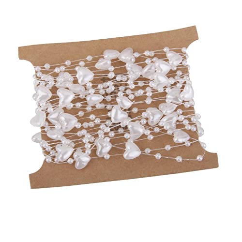 FITYLE 5M Girlande Perlenband Perle Halskette Perlengirlande Perlenschnur Deko Perlen Tischdeko, Weiß Herz FITYLE 5M Girlande Perlenband Perle Halskette Perlengirlande Perlenschnur Deko Perlen Tischdeko, Weiß Herz von Tokiso