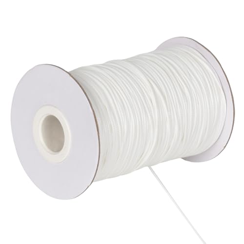 160m x 1mm Nachahmung Leder Thread Geflochten Gewachst String Wachsschnur Satinschnur, Perlenfaden Rund Bastelschnur Reißfeste Kordel gewachst für Halsketten Armbänder DIY Schmuckherstellung (Weiß) 160m x 1mm Nachahmung Leder Thread Geflochten Gewachst String Wachsschnur Satinschnur, Perlenfaden Rund Bastelschnur Reißfeste Kordel gewachst für Halsketten Armbänder DIY Schmuckherstellung (Weiß) von Tolenre
